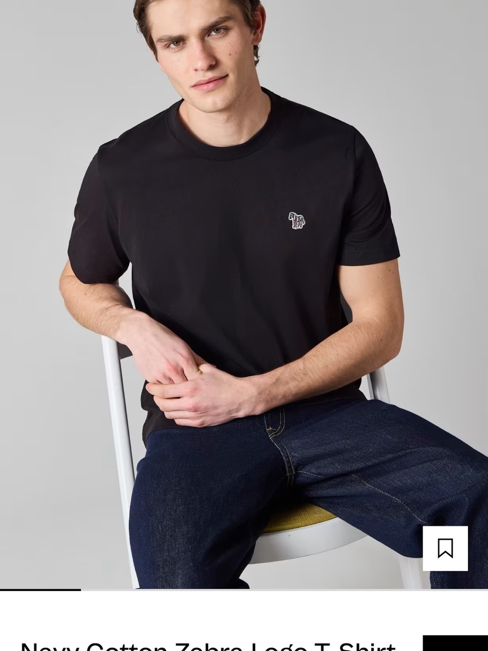 Paul Smith Black Crewneck T-Shirt with Multicolor Zebra Logo